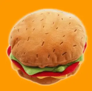 Burger Squeaky Plush Pet Toy