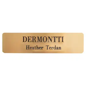 Stick-On Brass Name Plate 2W X 8L with Adhesive Backing