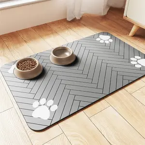 Custom Pet Feeding Mat Personalized Quick-Drying Non-Slip Pet Feeding Mat | Custom Larger Dog Cat Bowl Mat with Water Absorption, Nordic Style