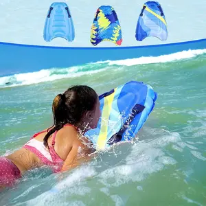 Inflatable Surf Body Board with Handles, Lightweight Swimming Floating Surfboard Aid Mat, Beach Safety Theme Surfing Swimming Summer Water Fun Toy