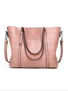 New Soft Casual Large Capacity Women's Pu Tote Satchel Vintage Design Shoulder Handbag, Adjustable Strap, Suitable for Daily Use, All Seasons