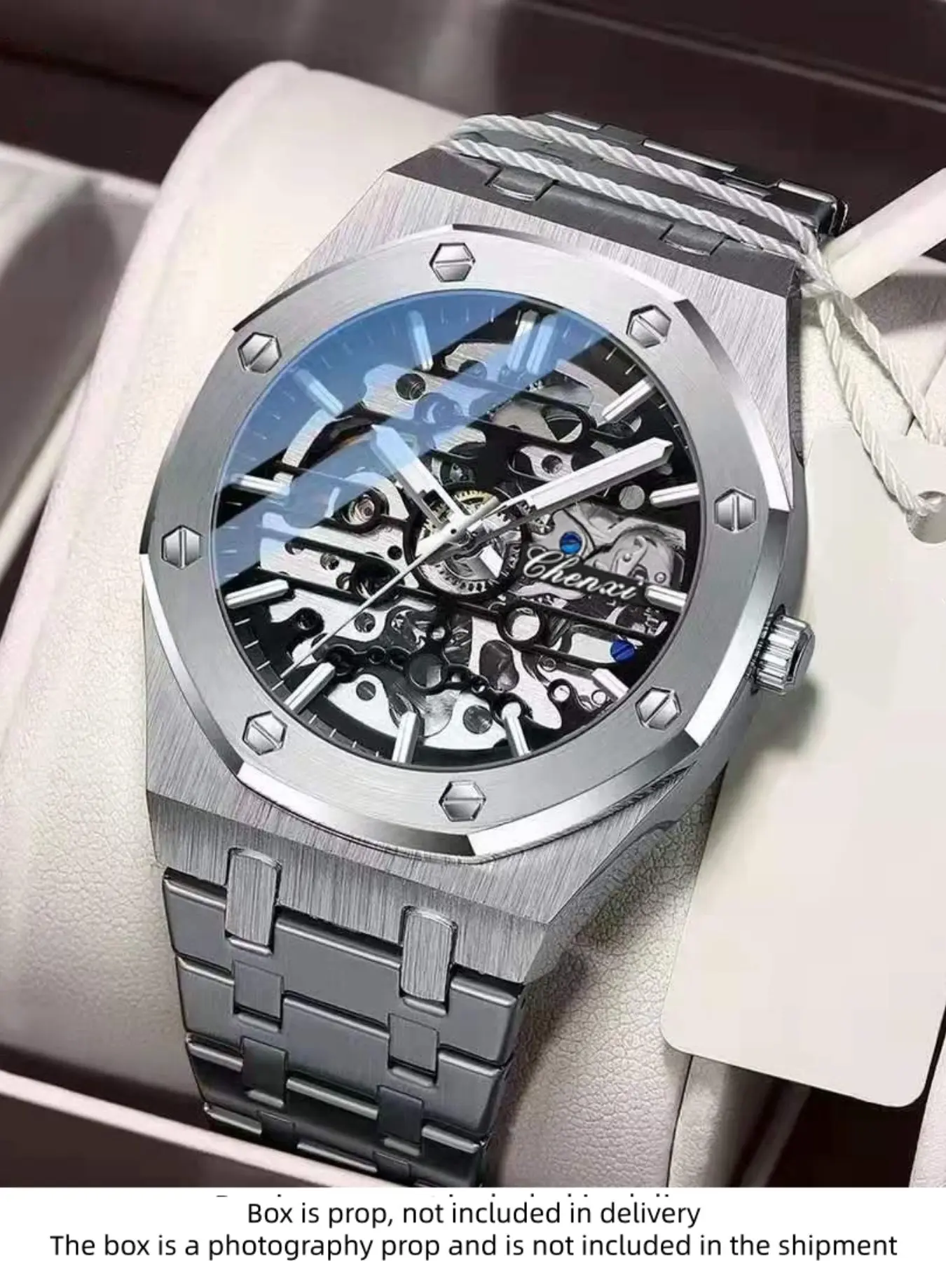 Luxury Men's Automatic Mechanical Watch, Dual-Sided Hollow Design, Elegant Vintage Style, Business & Casual Wear, Perfect Gift, Stainless Steel Wristwatch, Men Fashion Watch