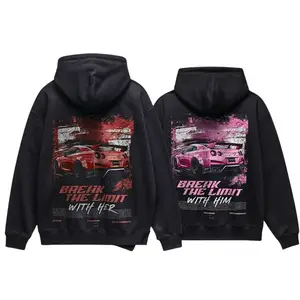 Break The Limit Him & Her Couple Hoodie Set – Car Lovers Matching Couple Hoodie Outfits Love Graphic Tee Cotton Fabric Unisex Streetwear Trendy Top Gift For Couples
