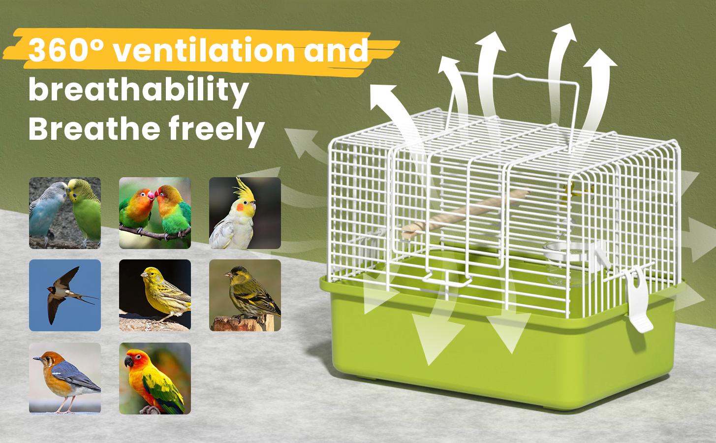 Small Bird cage,Travel Cage for Birds and Small Animals, Parakeet cage,Bird Carrier Travel cage,Bird Travel cage, jaulas para pájaros,Green