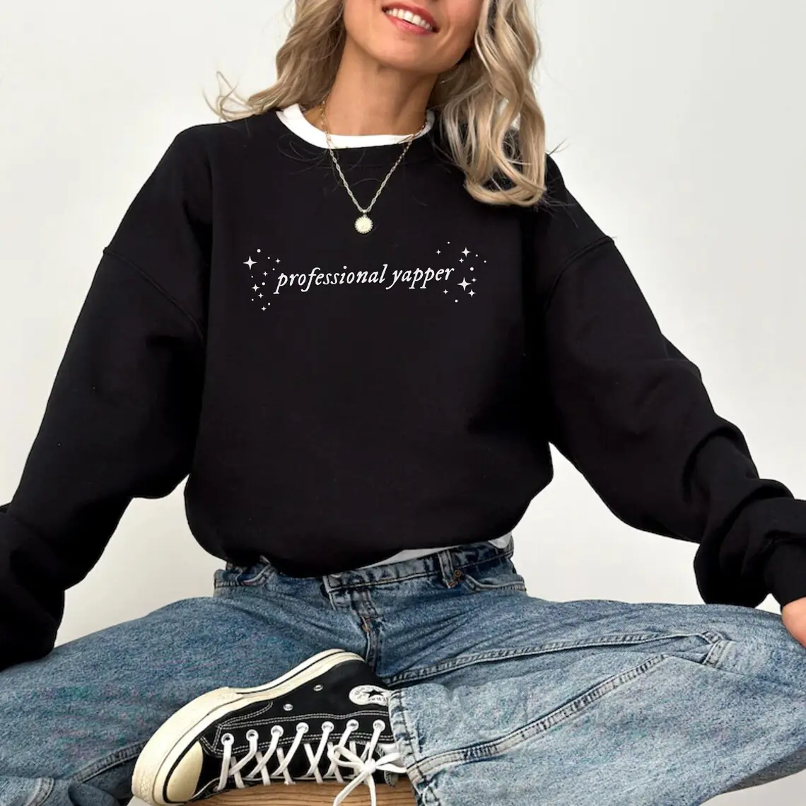 Professional Yapper Sweatshirt, Funny Crewneck, Funny Gift for Men, Funny Shirt for Women, Y2K Weirdcore Fashion Meme Sweatshirt