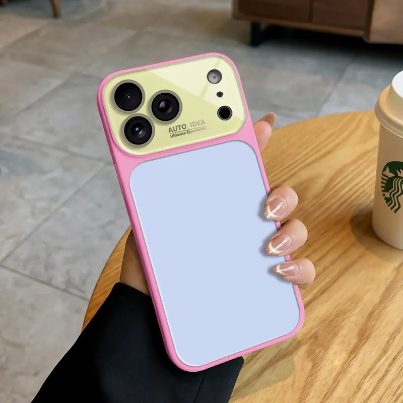 Dopamine Color Phone Case,Minimalist Two-Tone Panel Pattern Phone Case for iPhone 17 Air 16 Pro Max 15 14 Plus 13 Series, Shockproof Phone Case, Minimal Aesthetic