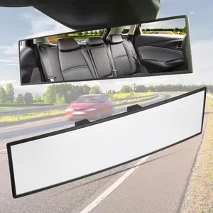 Rear View Mirror, Universal 11.4 Inch Interior Clip On Panoramic Convex Mirrors, HD Anti Glare Wide Angle and Reduce Blind Spot, Extended Rear View Mirror for Cars, SUVs, Trucks, Vehicles, Rearviewmirror, Car Accessories