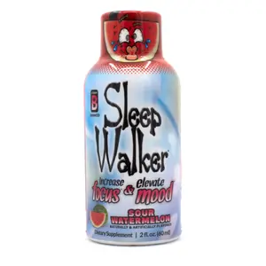 Evol Nutrition Sleep Walker Shot Sour Watermelon Flavor for Focus Mood & Energy 2 fl oz 60 ml Dietary Supplement