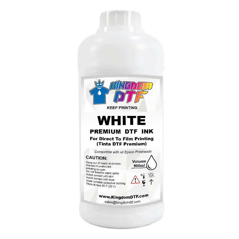 DTF Premium White Ink Liter (1000ml) - High-Opacity Ink for Direct-to-Film Printing