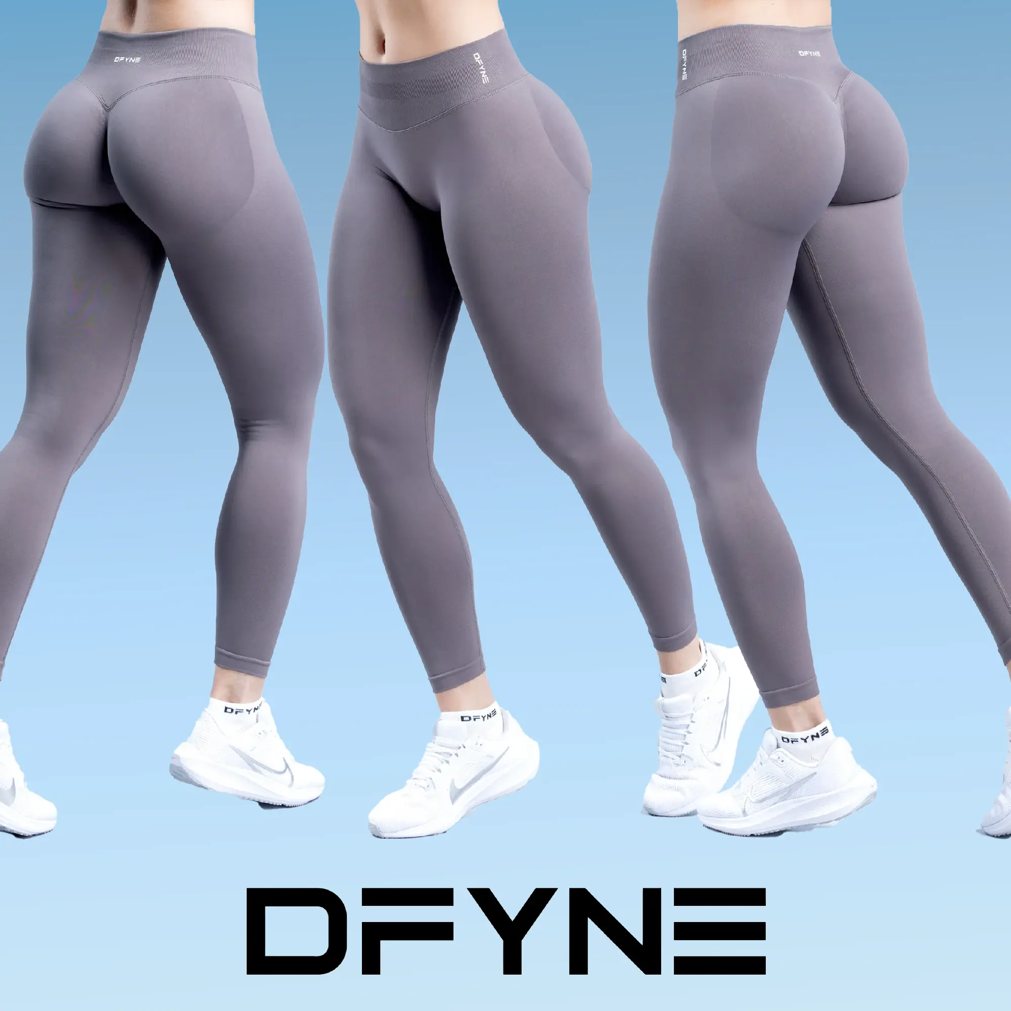 Dfyne Women's Impact Leggings, Seamless & High-Waisted Sculpting Fit for Yoga & Everyday Active, Squat-Proof Compression in Dark Indigo, S/M/L, Shaping Leggings, Second Skin