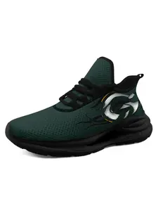 Men’s Green Packers Inspired Tribal Pattern | Breathable Comfortable Trainers | PLUS SIZE | Game Day Sneakers Sports Shoes