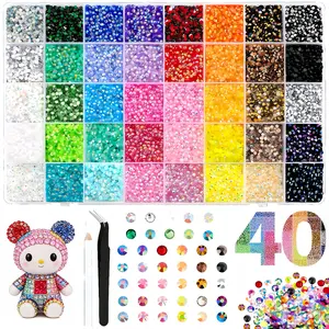42000Pcs 40Colors 3mm Jelly Flatback RhinestonesBedazzling Kit with Nail Art, Shoes & DlY Diamond Art, DIY Craft Set for Nail Art & Shoes, Ultimate Creative Gift for Her,graduation gifts,class of 2026,summerwins,mid year sale,deals for you