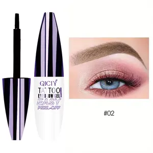 Easy Peel-Off Eyebrow Gel - Waterproof & Sweatproof, Long-Lasting Black or Brown Tattoo Tint, Film Forming, Medium Coverage for All Skin Types