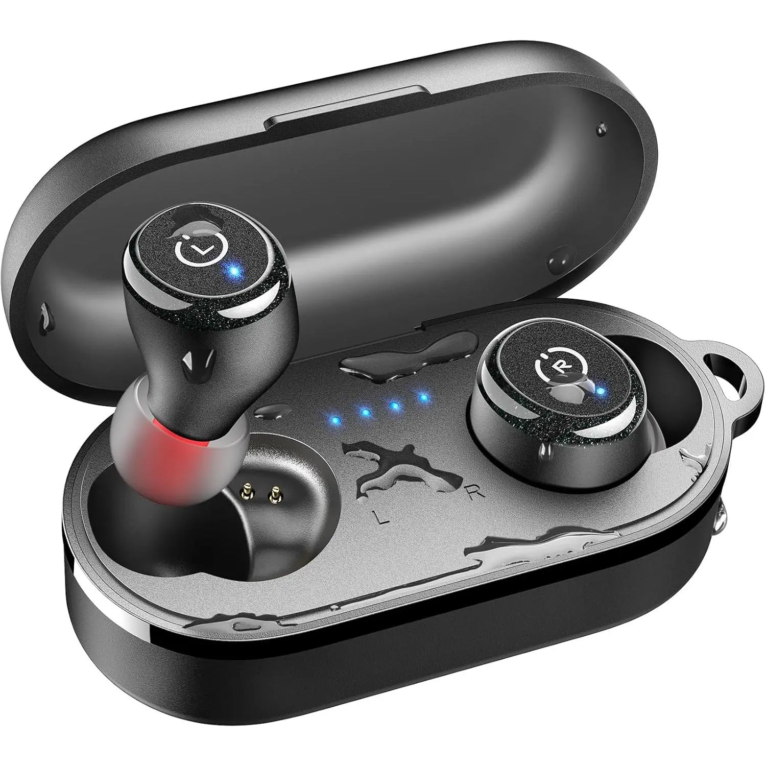 F-HPS01 T10 Wireless Bluetooth 5.3 Earbuds Headphone, 2025 New Electronic Audio Device with App-Customizable EQ, Ergonomic In-Ear Design, 55H Playtime, Volume Control, Wireless/USB Charging Case, IPX8 Waterproof, Stable Connection, Lanyard, Eq Customizati