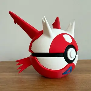 #0380 Latias Ball - Made to Order, High-Quality PLA, 3D Printed Pokeball Figure