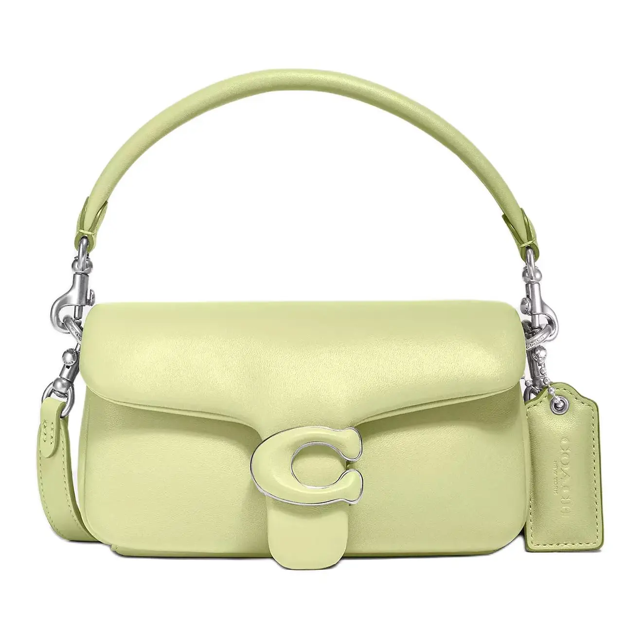 COACH Tabby 18 Mini Bag in Pastel Green with Classic C Logo and Napa Leather