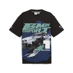 PUMA Mens Bmw M Motorsport Graphic Crew Neck Short Sleeve Casual Tops Casual - Black