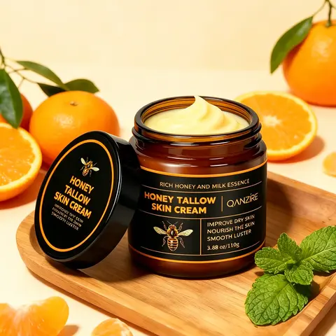 Organic Grass-Fed Beef Tallow Honey Balm - Gentle Daily Body Moisturizer, Hydrating Nourishing Skin Repair Lotion with Raw Honey, Beeswax & Vitamins, Smooth Radiant Results for All Skin Types