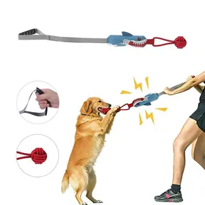 Bite-Resistant Dog Tug Toy with Squeaky Ball Handle Interactive Fun for All Dog Sizes Perfect for Playtime and Tug of War Sound Squeaky Encourages Active Play and Bonding