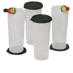 Clear Tumblers Black Seal Set of 4 - Clear and Black Design for Storage and Transport of Essential Items - Stylish, Drinkware, Bottles, Water Bottles