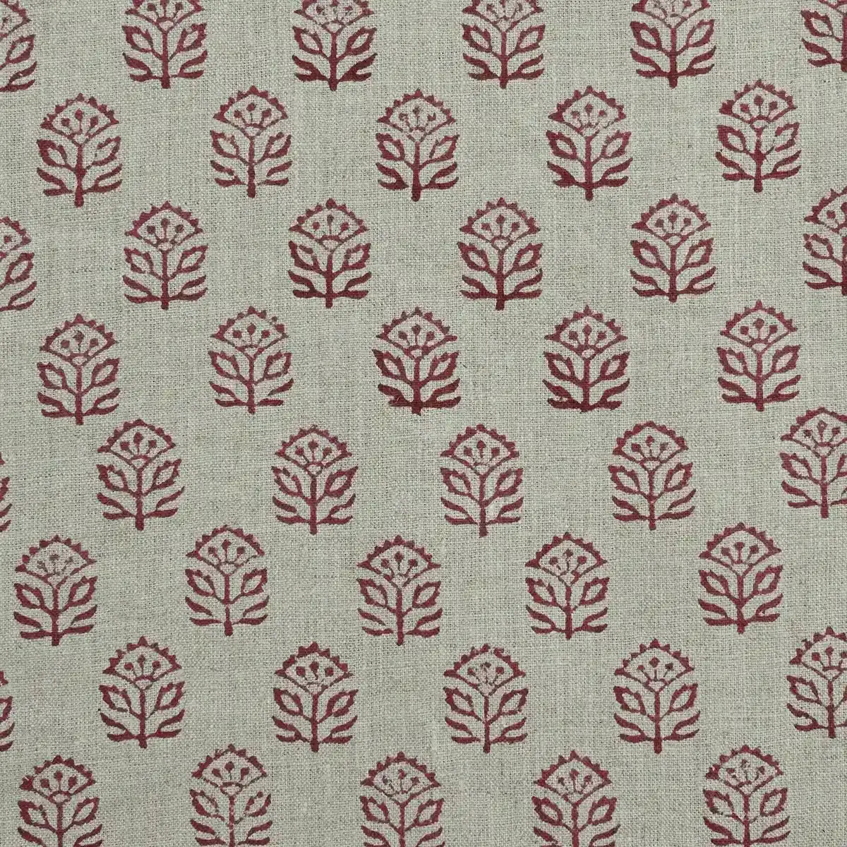 Garland Indian Hand Block Print Linen Fabric