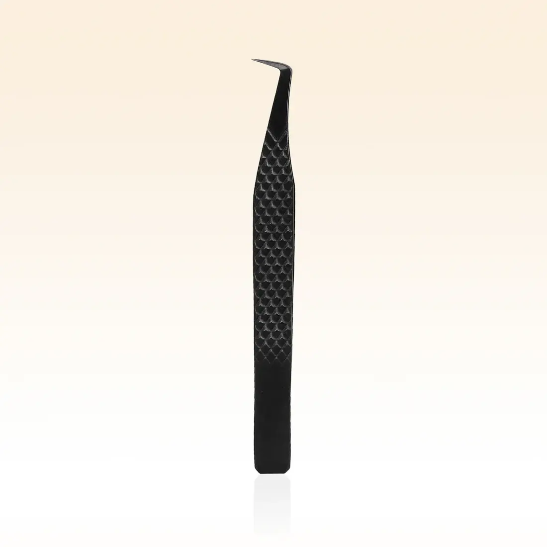 TAFFEAY TF-03 Lash Extension Tweezer, Fine Tip Black Stainless Steel Makeup Tool with Non-Slip Coating for a Precise Grasp, Durable, Black Fiber Coating, Quality Material, Ergonomic Design