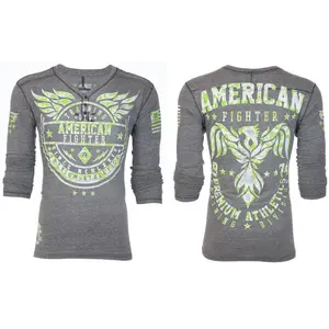 American Fighter Men's Long Sleeve Shirt DEFIANCE Grey