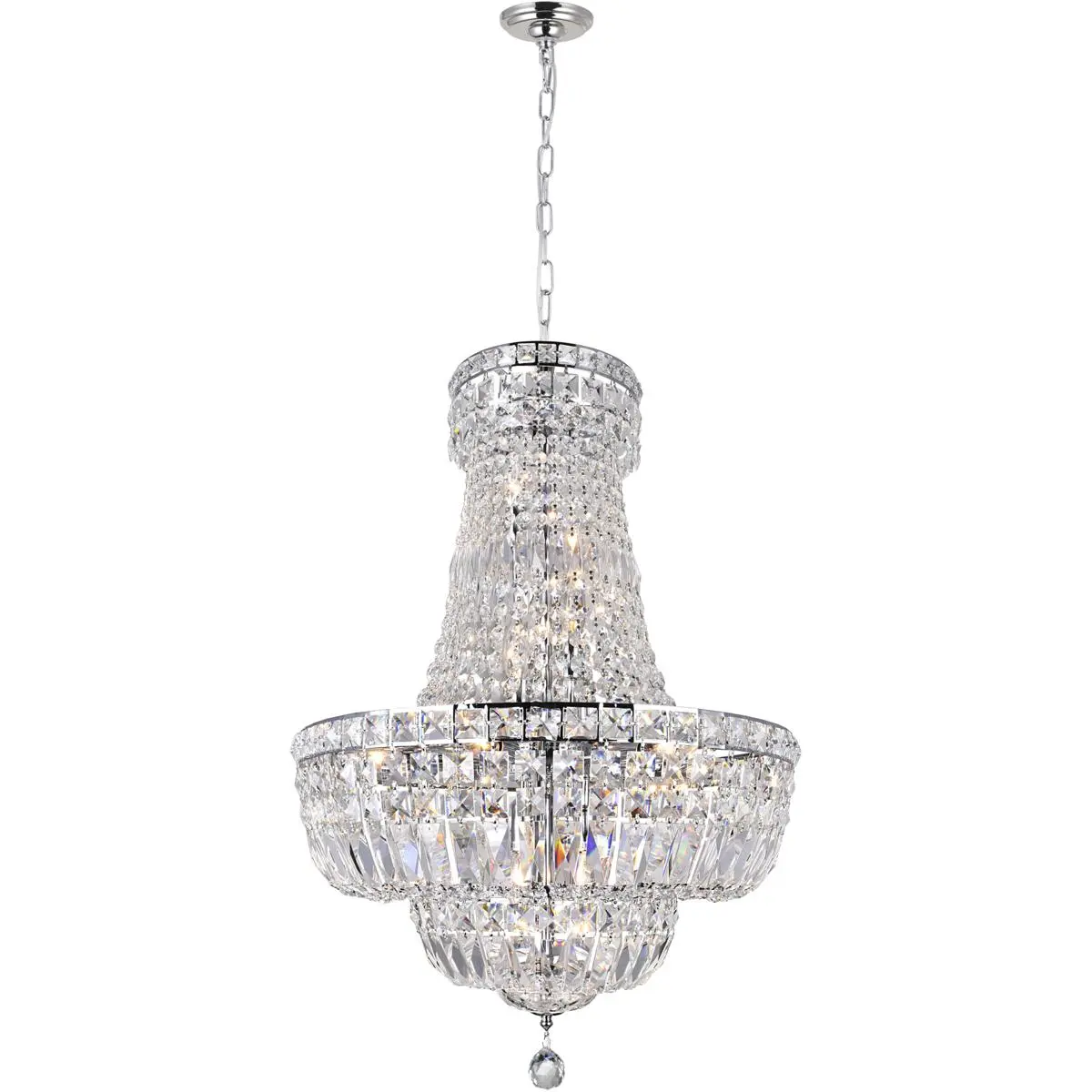 CWI Lighting Stefania 13 Light 22 inch Chrome Down Chandelier Ceiling Light 8003P22C