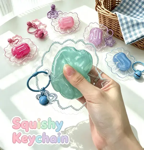 Sparkle Soap‑Shaped Squishy Keychain, Slow Rebound Squeeze Fidget, Sealed Wrapper Design, Portable Bag Pendant for Girls and Teens