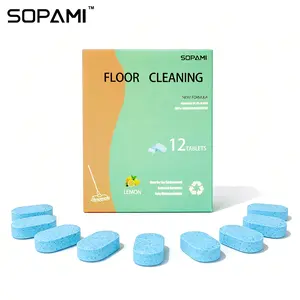 SOPAMI 12-Count Floor Cleaning Tablets (Lemon) - Eco-Friendly, Stain & Odor Fighter for All Floors