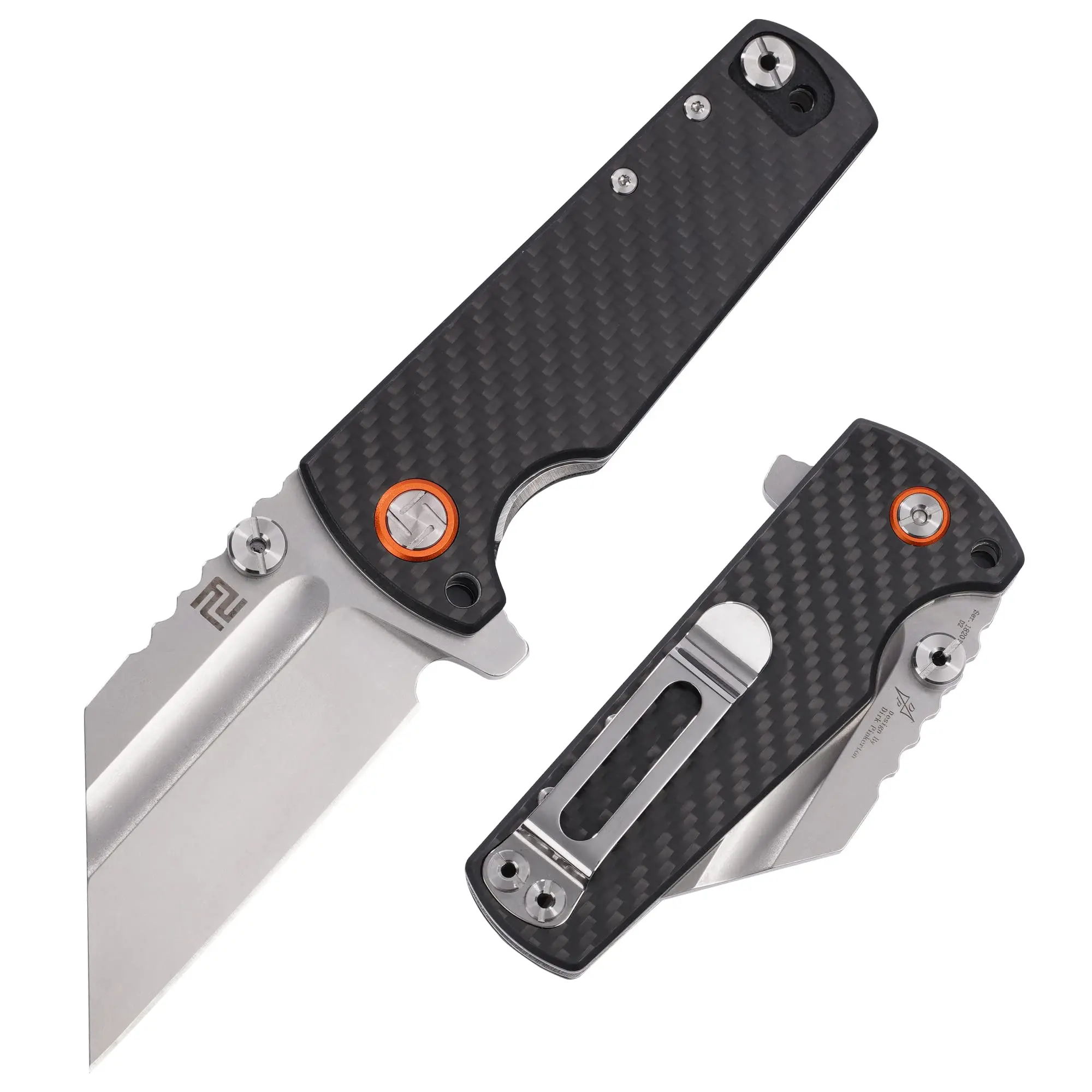 Artisan Cutlery Proponent ATZ-1820P D2 Blade Carbon Fiber Handle Folding Knives for Christmas gift, Camping Tools Outdoor Activities