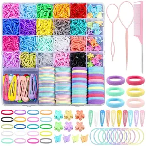 1 set hair rope hair comb rubber band set does not hurt the hair baby girl hair scrunchie children's hair accessories Hair Accessories Sets