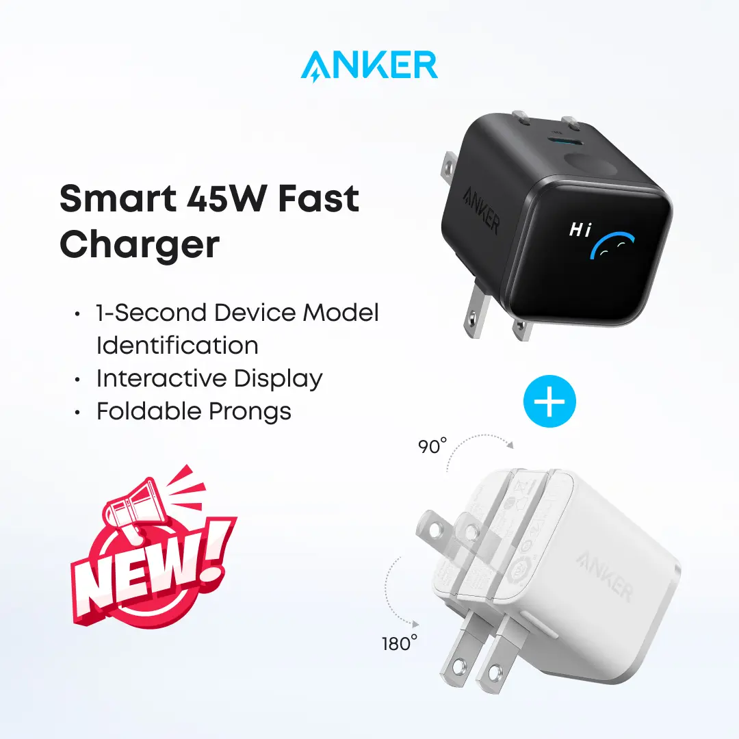 [live only] Anker Nano Charger (45W, Smart Display, 180° Foldable)，New Arrival Set sohochic