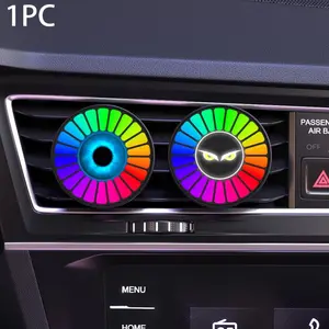 RGB Sound Reactive Car Aroma Lamp, Smart Vibration Sensing Air Freshener with Sci-Fi Eye Display, Dual Installation for Car Vent & Desktop