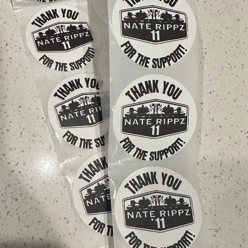“Your Logo” Stickers 500 Count - Thank You For The Support Design