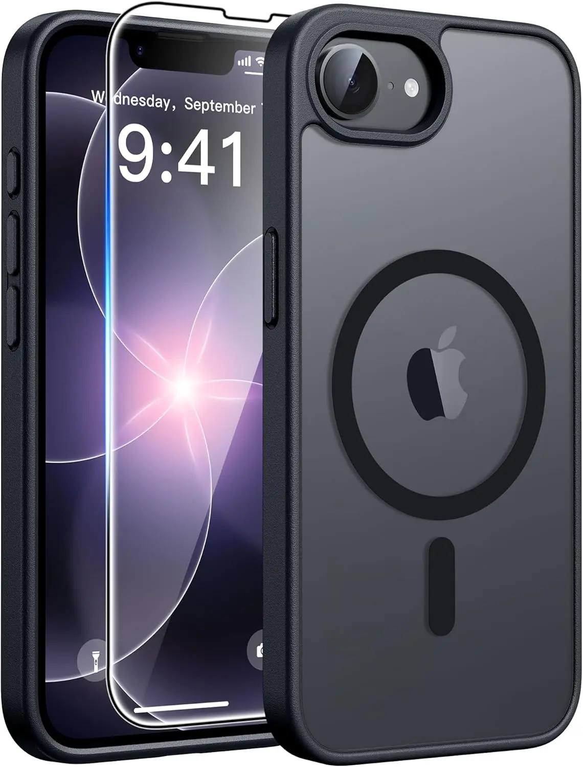 iPhone 17e / iPhone 16e Case Compatible with MagSafe, Translucent Matte Shockproof Phone Cover with Screen Protector, Military Grade Drop Protection Slim Protective Case for Durable Scratch Resistant Everyday Use