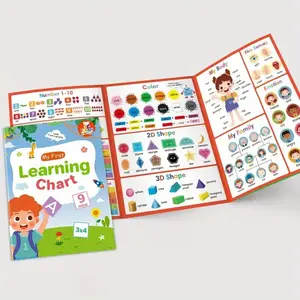 A4 Size 8-Panel Flashcards, Alphabet, Numbers, Fruits, Vegetables, Interactive Learning, Educational Toys, School Supplies, Wall Decor