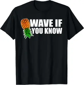 Wave if you know. Upside down Pineapple T-Shirt Cotton Fabric