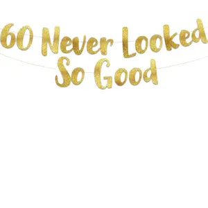 60th Anniversary Banner, Sparkling Decoration for Birthday Parties, Perfect for Celebrations and Milestone Events, Decorative Banner