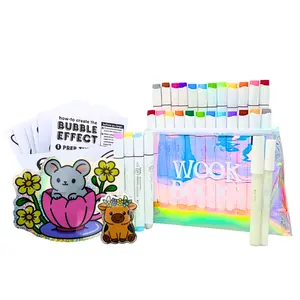 Color Boost Bundle by Wook Books with Alcohol Markers, Acrylic Pens, Page Clip, and more!