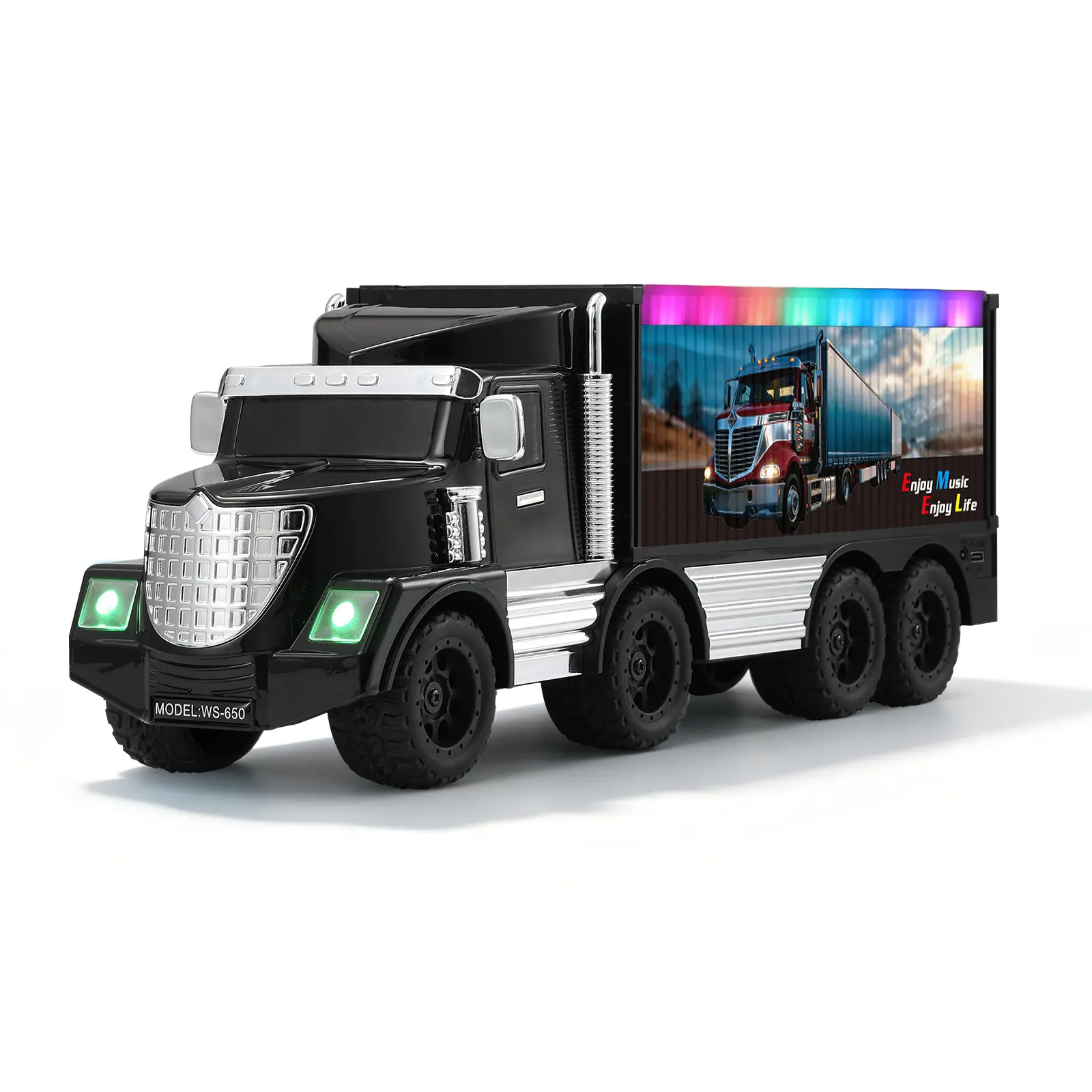 WSTER WS-650 Big Truck Model Wireless Bluetooth Speaker, Cool Desktop Ornament, Tech Room Decor, Long-Lasting Battery Bluetooth Speaker with Batteries, Ideal Father's Day/Boyfriends' Birthday Gift for Campfire-BBQ Party, Audio