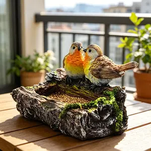Bird Feeder with Tree Stump Design, Realistic Moss Detail, Outdoor Bird Feeder, Garden Balcony Decor, Wildlife Attraction
