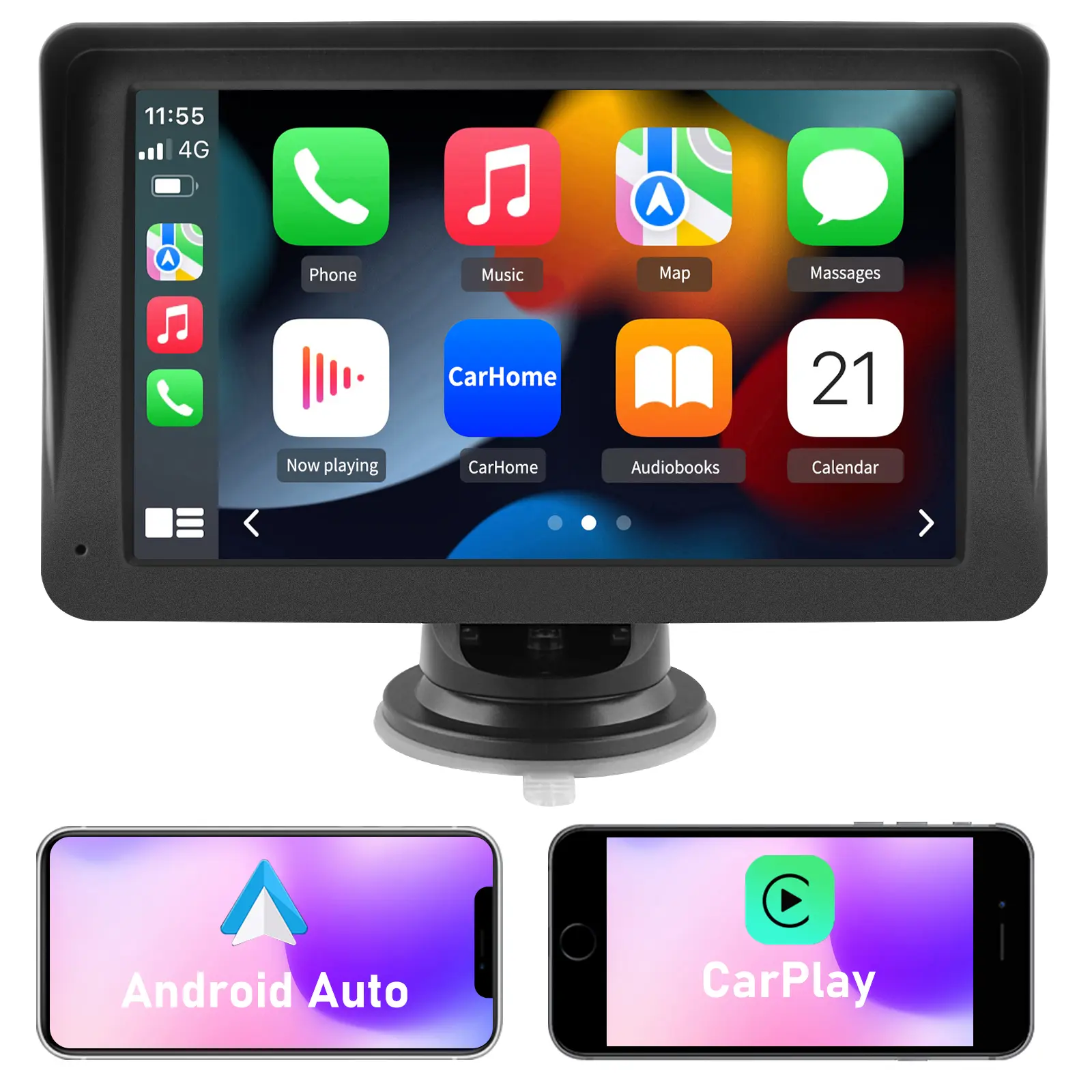 Wireless Carplay Car Stereo 7" HD Touchscreen for Car with Apple CarPlay & Android Auto with Backup Camera/Mirror Link/Voice Control/Bluetooth/GPS