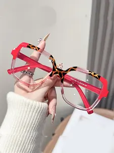 Unisex Acrylic Material Square Frame Reading Glasses, Anti-Blue Light Design, Daily Wear Eyewear for Men & Women, Ideal for Work & Casual, Unisex Appeal, Clear