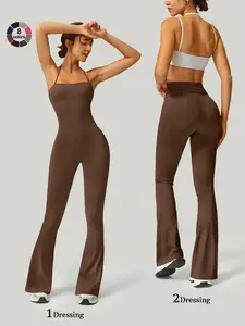 Women's Sporty One-Piece Jumpsuit, Butt-Lifting Design, Breathable Loose Fit, Outdoor Cycling Running Casual Fashion Pants, Sporty Comfy Jumpsuit
