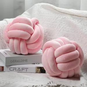 2 count Knot Ball Pillows Round Plush Aesthetic Cushion Pillows Soft  Relieving Cute Decorative Knotted Pillows for  Bed Sofa Bedroom Decor (Light , 7.87 Inches)