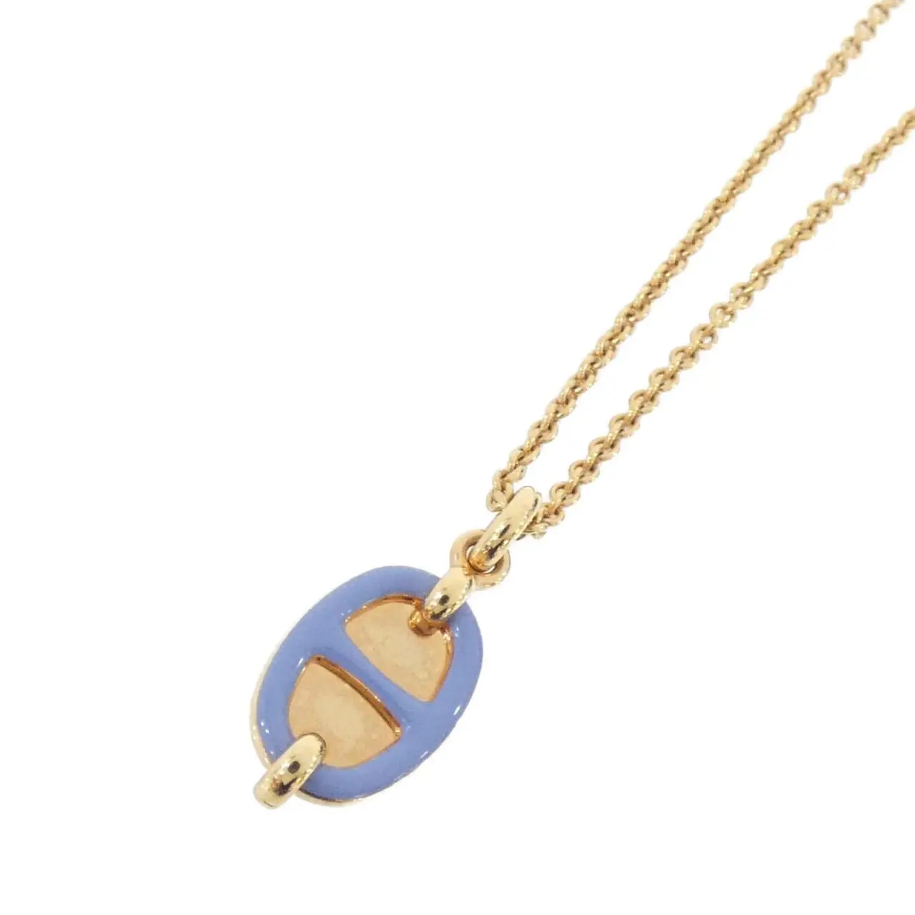 Pre-owned HERMÈS Gold-plated Small Leather Goods Hermes Mini Maillon Necklace