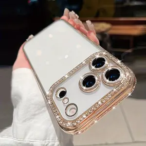 A Stylish And Luxurious Phone Case with Sparkling Diamonds Compatible with The for iphone 17 Pro Max 16 15 14 13 12 Offering a Premium Feel Fully Protective Glitter Case