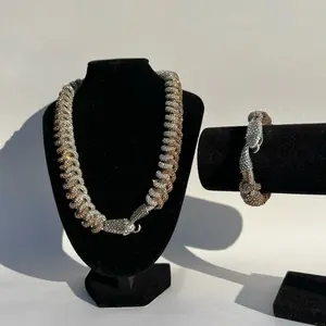 Vintage Gold & Silver Snake Knot Necklace & Bracelet Set Handwoven Macrame Design with Elegant Knots for Women