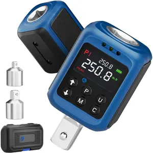Digital Torque Adapter 1/2", 3.7-250.8 Ft-lb/5-340 Nm, Digital Torque Wrench Converter with ±2% Accuracy, Buzzer and LED Indicator, 2 Modes, 4 Units, 3/8'' & 1/4'' Adapters for Car, Moto
